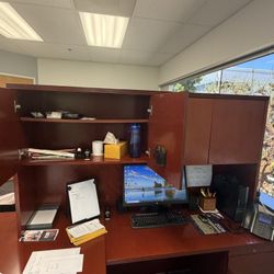 Office Desk With Overhead Cabinet