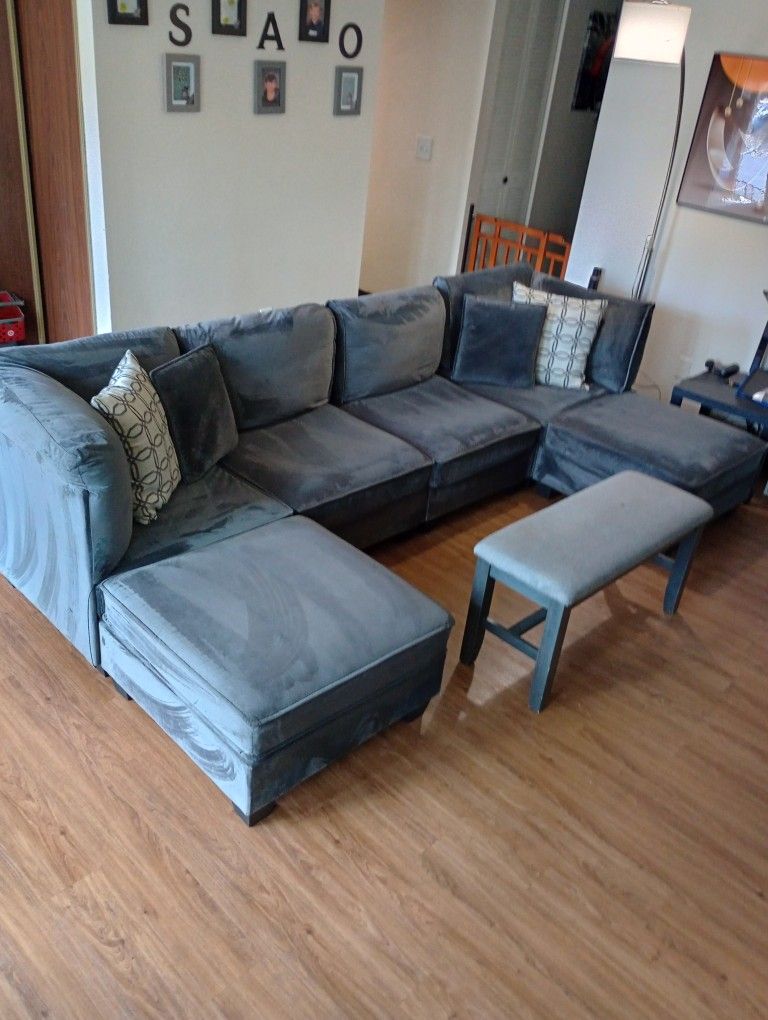 Modern Light Grey With Bluish Tint Couch