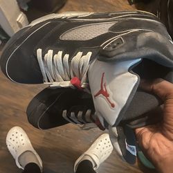 Jordan 5s black metallic New Verizon