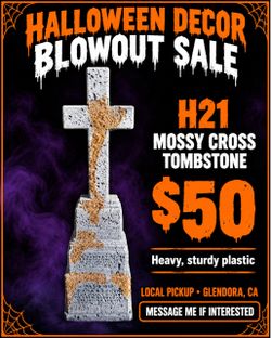 H21 — Heavy Halloween Cross Tombstone — $50