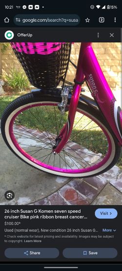 Bicycle 26 Susan G Komen Breast Cancer Awareness for Sale in Visalia CA OfferUp