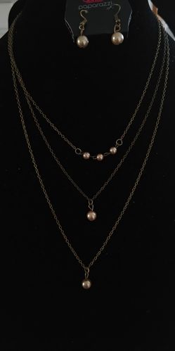 High Heels and Hustle Brass Necklace and Earring Set