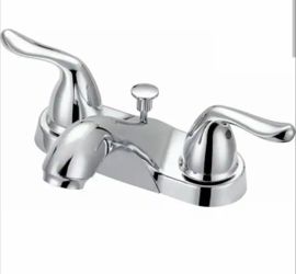 Chrome Two-Handle Bathroom Sink Faucet