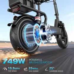 749W off-road electric scooter, 48V 18A high-capacity battery, can reach 35 miles, electric scooter