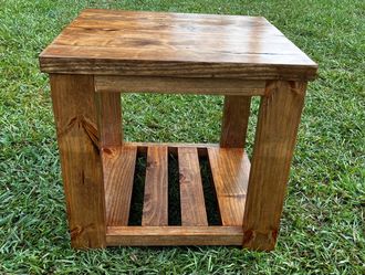 Handmade Solid Wood Farmhouse End Table