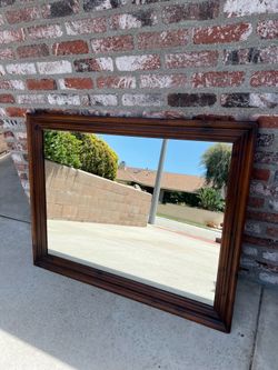 Wood framed mirror
