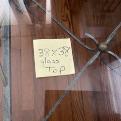 Glass Top Iron Coffee Table