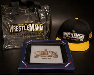 WWE WrestleMania 39 2023 Collector Bundle – Ring Piece, Hat & Bag 🔥