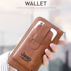 Jeep Buluo Wallet PU Leather Card Coin Money Phone Pocket Wallet Holder
