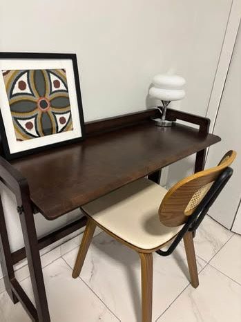 Mid-Century Walnut Wood Folding Desk