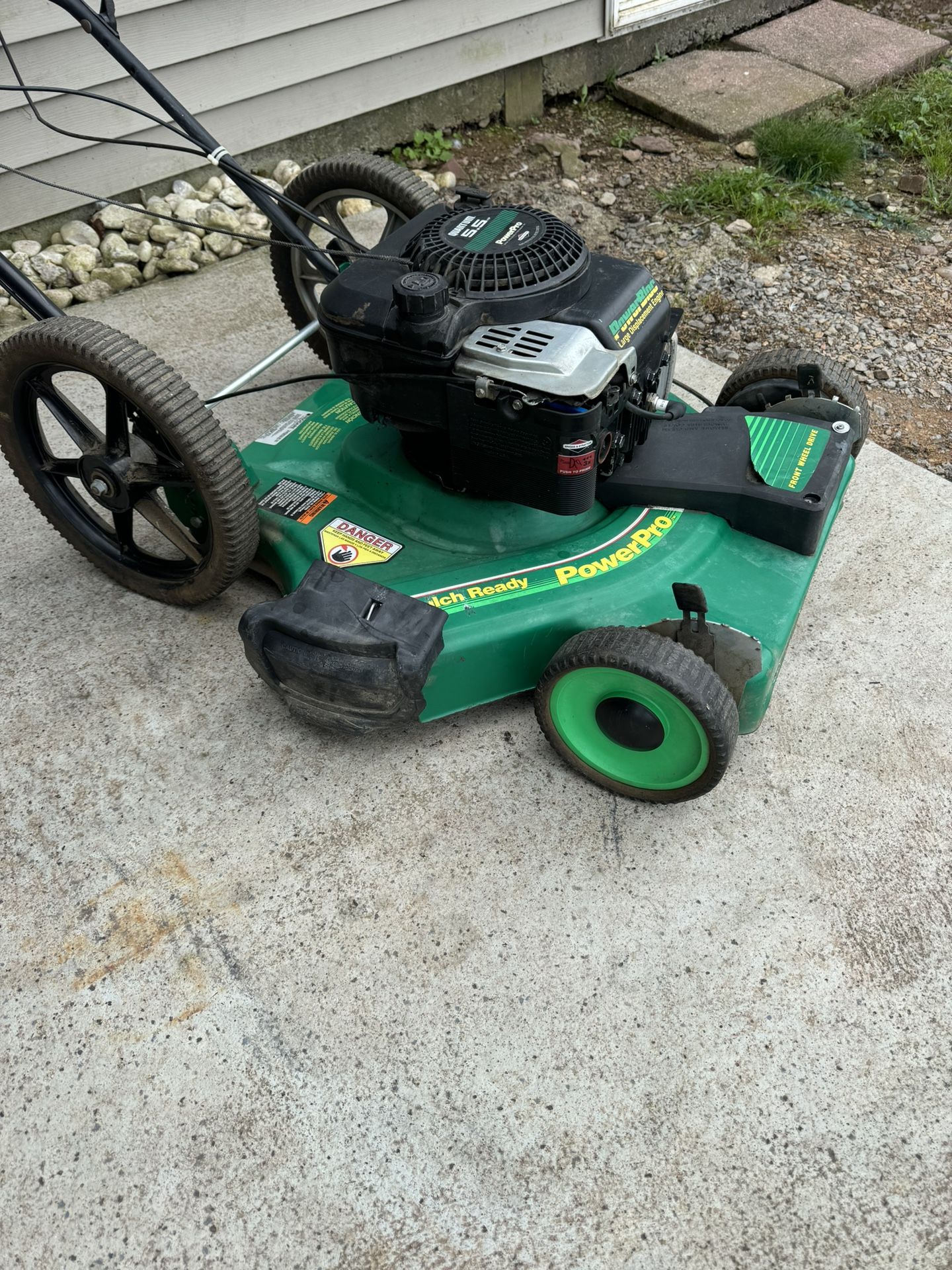 Power Pro Hi Wheel Self Propelled Mower 5.5hp. Details Below for Sale in New Ringgold PA OfferUp