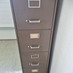 Title: 4-Drawer Metal File Cabinet – Fair Condition