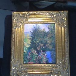 Claude Monet's Oil on Canvas Painting "Corner of the Garden at Montgeron" Print