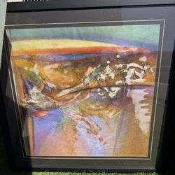 Large Abstract Framed Wall Art Set – Modern Decor – Black & Gold Frame