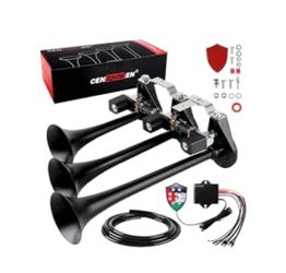 Train Air Horn for truck with 10-Tone Controller kit Compatible with 24v Cars,