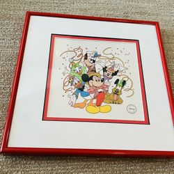 Vintage Disney “Party Time” Sericel Framed COA Limited Edition 750 PP 1994