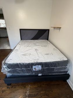 Brand New Queen Bed Frame With Mattress & Box Spring Today 🚨