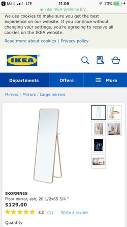 IKORNNES Floor mirror, ash, 201/2x653/4 - IKEA