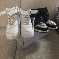Air Jordan 1 News Paper And Air Force 1 Mid Top