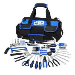 198-Piece General Household Hand Tool Set, PROSTORMER Multi-Purpose Basic Home Repair Tool Kit with Easy Carrying Storage Bag for DIY and Home Mainten