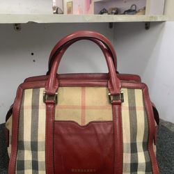 Pre Owned  Vintage Leather  Burberry  Speedy  Bag