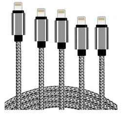 5 Pack Nylon Braided Fast Chargers For IPhone 12Pro Max/12Pro/12/11Pro Max/11Pro/11/XS/Xs Max/XR