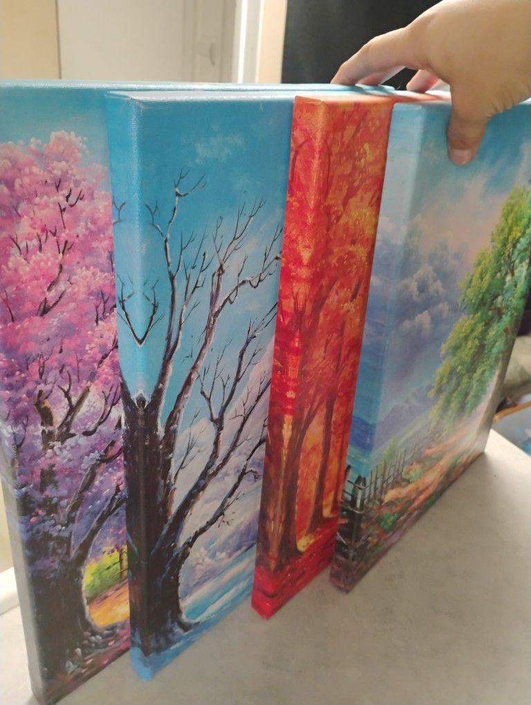 4 Seperate Sets Of Canvas Art For Sale
