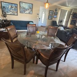 8 Solid  Wood Dinning Chairs,microfiber Upholstery ,nailhead Trim, 2 Arm 6 Side