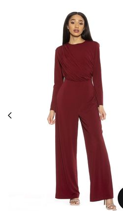 Alexia Admor Milan Jumpsuit Burgundy Size M