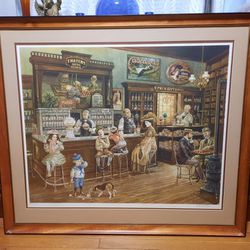 Vintage Lee Dublin "Turn Of The Century Drugstore" Signed & Numbered Framed Wall Art