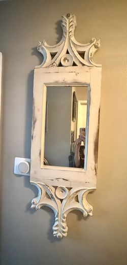 Distressed Wood Wall Mirror