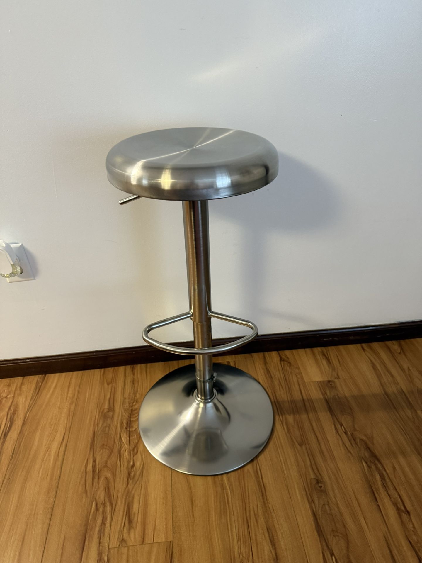 Counter Bar Stools Stainless Steel Bar Stool Height Adjustable 360° Swivel Bar Chair Counter Height High Chair with Footrest Kitchen Chairs