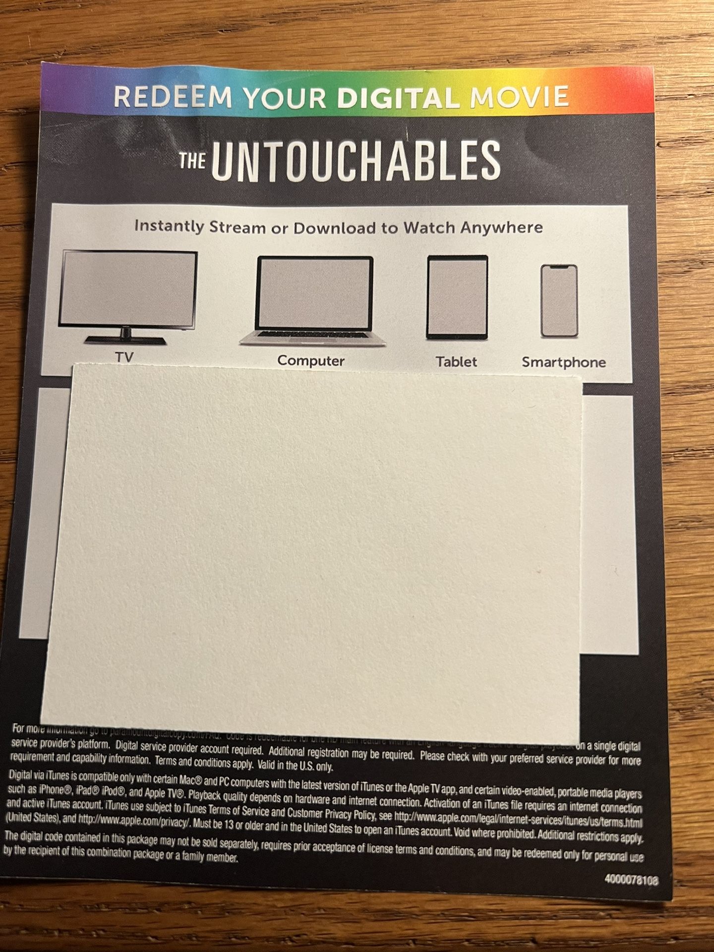 The Untouchables 4K Digital Code
