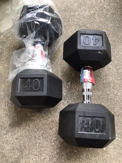 2-40lbs rubber hex dumbbells. BRAND NEW