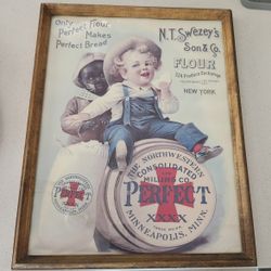 N.T. Swezey's Son & Co. Flour Framed Advertisement Black American History 14”x18