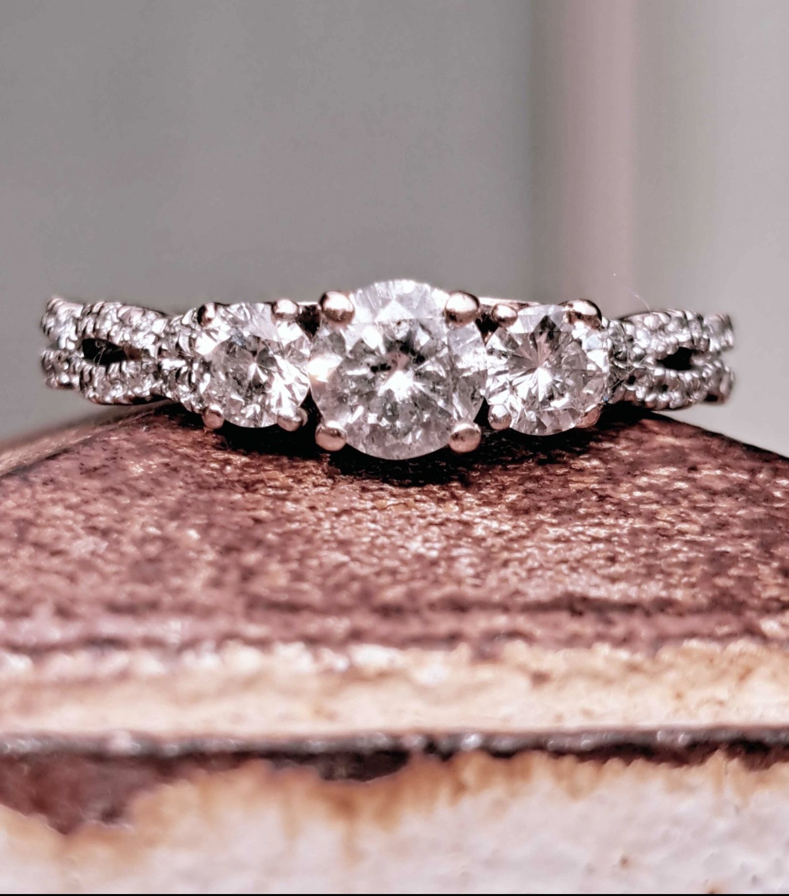 $4,000 At Zales Natural One Carat Three Stone Braid Engagement Ring