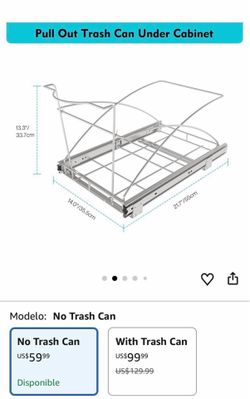Removable trash can under cabinet,