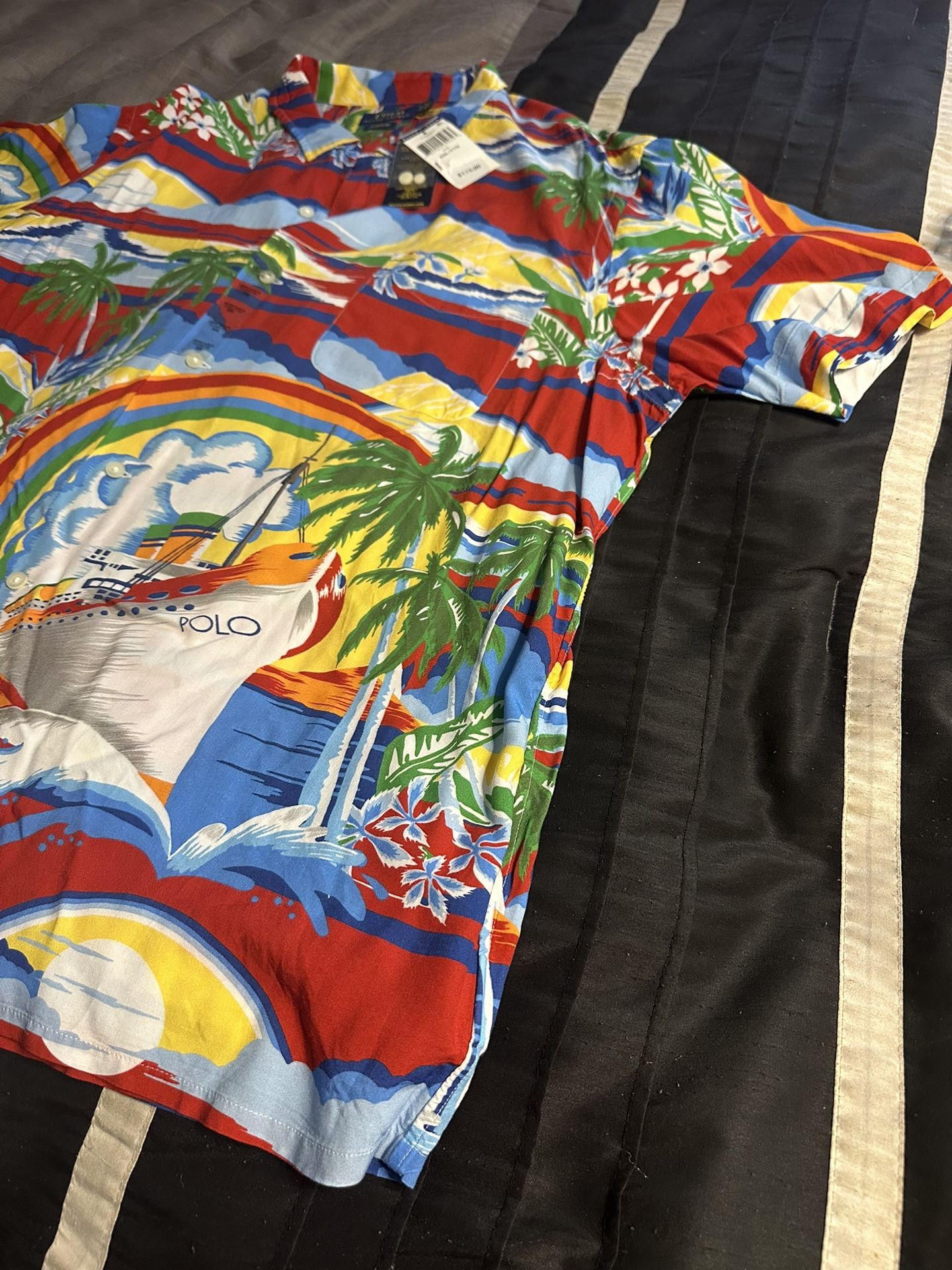Ralph Lauren Polo Tropical Print Button Down Shirt (XXL)