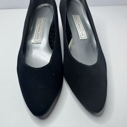 Naturalizer Black Fabric Kitten Heels Size 7.5