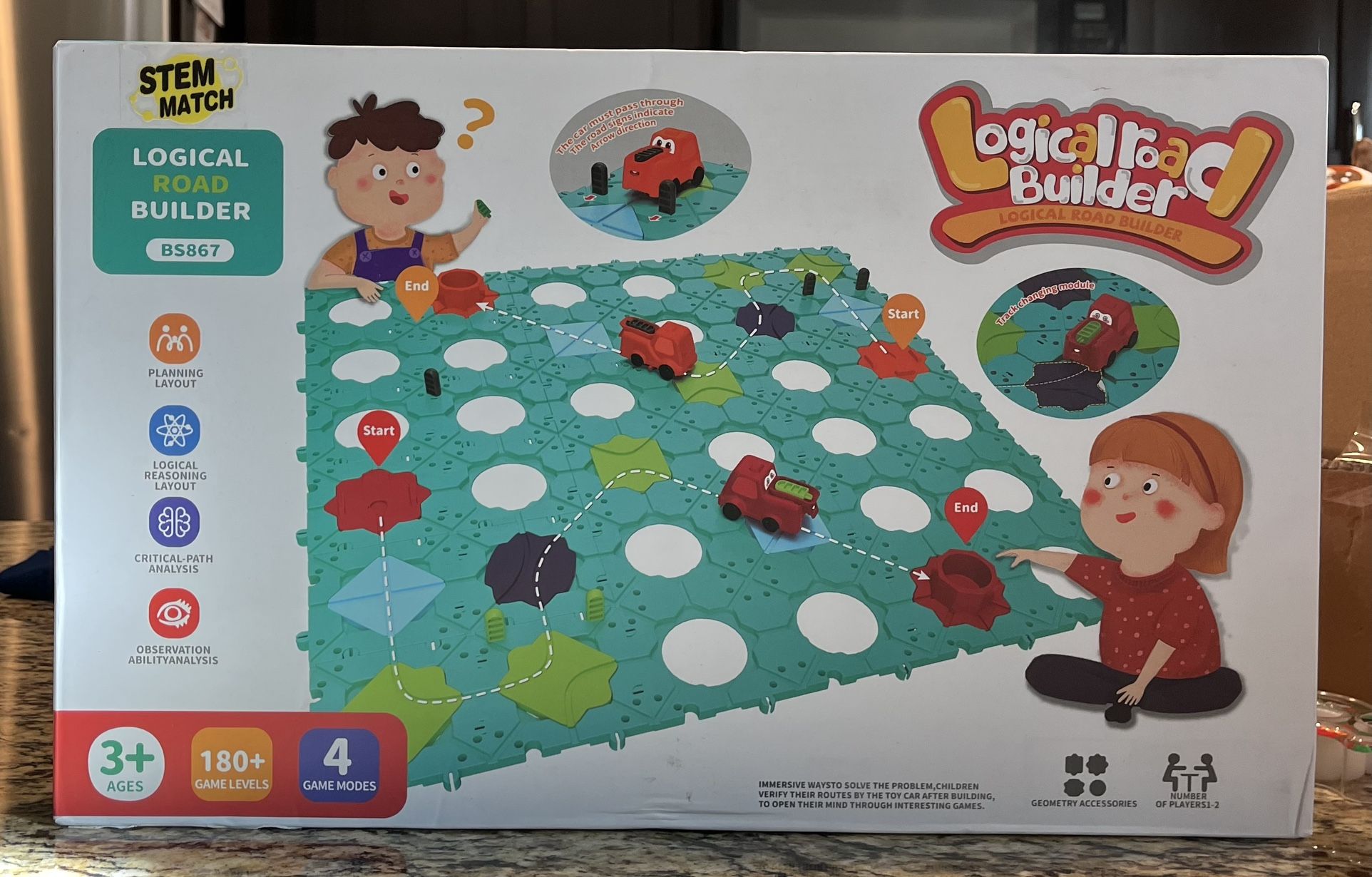 New In Box (Ages 3-10) Stem Logical Road Builder (Moving Vehicles) FUN! $20 (#C-134)