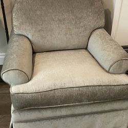 Ethan Allen Custom Fabric Swivel Rocker Chair