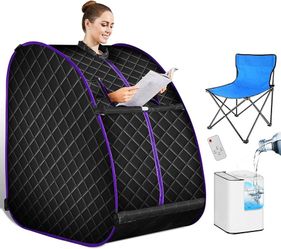 OPPSDECOR Steam Sauna Spa Portable Foldable Personal Indoor Sauna Tent Pot for Therapeutic Reduce Stress Fatigue with Remote Chair Indoor Home