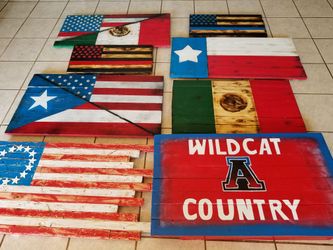 Custom wood flags