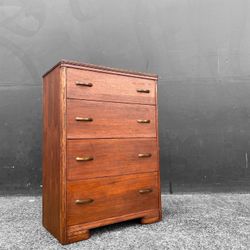 Lovely And Simple Mid Century Modern Solid Wood Dresser With Original Hardware