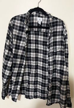 H&M black and white Flannel