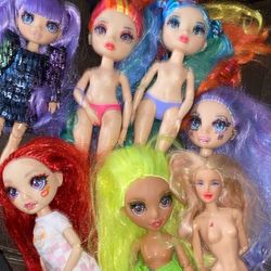rainbows high dolls + barbie