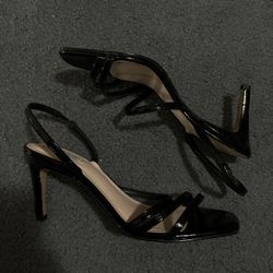 Black Sandal Open Toe Heels 