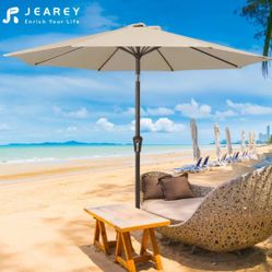 9ft Outdoor Patio Sunshade Canopy Beige