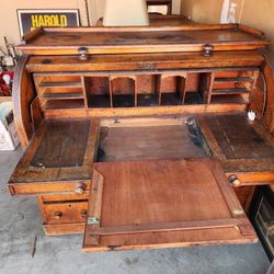 Vintage Secretary Roll Top Desk 