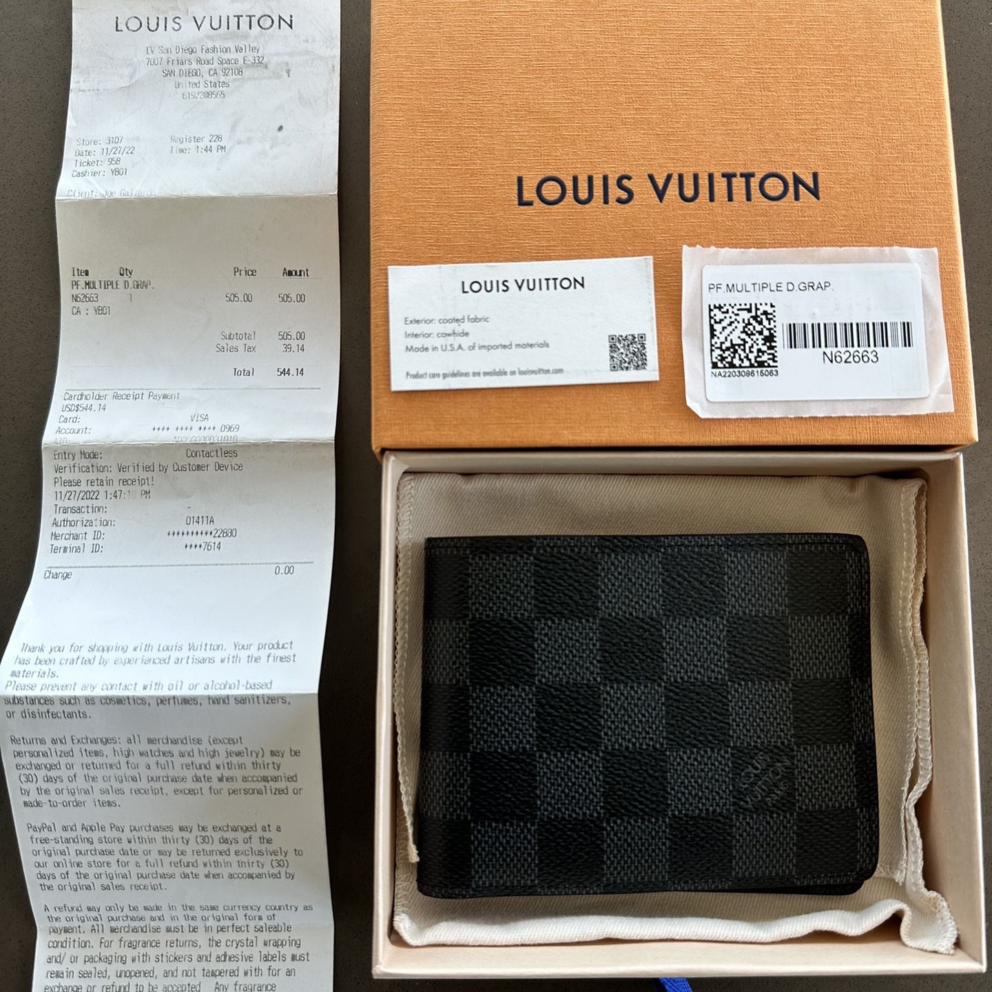 Louis Vuitton Cross Body Bag Used 0969